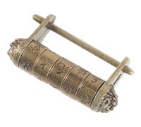 FOYTOKI Cadenas à Code Texte Vintage Petit en Métal Style Chinois, Serrure de Sécurité Compacte pour Armoire ou Tiroir, Verrouillage par Mot de Passe, pour Boîtes à Bijoux et Meubles