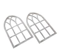 FOYTOKI Cadres de fenêtres muraux en Bois, 2 pièces, Style cathédrale Rustique avec Finition Beige, décoration intérieure pour Maisons et espaces détente