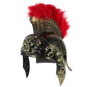 FOYTOKI Casque de Soldat Romain Vintage en Plastique Or Léger pour Costume de Gladiateur, Travail Soigné et Apparence Antique, pour Carnaval et Cosplay