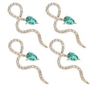 FOYTOKI Charme 3d pour Ongles Serpent en Alliage 4pcs, Décoration D'ongles Facile à Appliquer Effet Brillant, pour Nail Art DIY Élégant et Unique