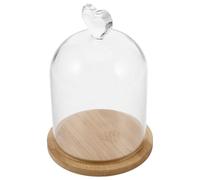 FOYTOKI Cloche Dôme en Verre avec Socle en Bois pour Décoration Maison, Vitrine sous Dôme de Fleurs Préservées, Ambiance Aromatique Élégante et Romantique