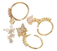 FOYTOKI Clous de Nez en Acier Inoxydable Motifs Cristaux, 3 Pièces, Résistants la Rouille la Casse, pour Occasions Spéciales et Boîte de Nuit