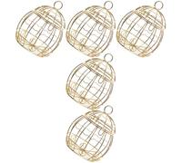 FOYTOKI Coffret à Offrir 5pcs Boîtes à Bonbons en Fer Doré Forme Cage à Oiseaux Creuse Surface Lisse sans Danger pour Mariage et Présent