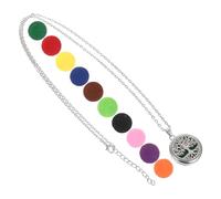 FOYTOKI Collier Aromathérapie avec Recharges Pendentif Arbre de Vie Acier Inoxydable Bijou Parfumé pour Hommes et Femmes Médaillon Diffuseur Huiles Essentielles Couleur Aléatoire