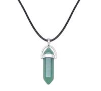 FOYTOKI Collier Pendentif Hexagonal en Cristal Naturel Vert, Bien Conçu Six Angles, Élégant pour Toutes Occasions, Bijoux Mode pour Femmes et Hommes