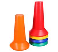 FOYTOKI Cônes de Signalisation 17cm en Plastique Rouges 5 Pièces Multifonctionnels Étanches et Entraînement de Football en Extérieur Aires de Jeux