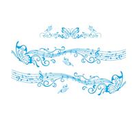 FOYTOKI Décoration Unique Notes de Musique, Étanches et Faciles à Retirer 3pcs Autocollants en Pvc Bleu Voiture pour Carrosserie Automobile