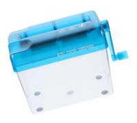 FOYTOKI Destructeur de Documents Manuel A6 Compact Bleu, Broyeur de Papier Pratique et Résistant à l'usure, Petite Corbeille Intégrée pour Bureau et Usage Domestique, Destructeur Portable