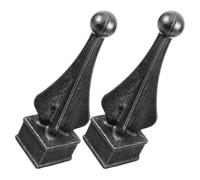 FOYTOKI Embouts de Poteaux en Métal Noir, 2 Pièces, Ornements de Clôture Design, Adaptés pour Clôtures de Propriétés Commerciales et Cours de Style Européen