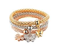 FOYTOKI Ensemble de Bracelets Élastiques 3pcs pour Femmes Pendentif en Cristal, Facile à Porter, Assorti à Toutes Tenues, pour Thanksgiving et Toutes Occasions