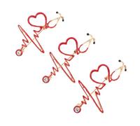 FOYTOKI Épingle Créative pour Infirmière en Alliage de Zinc Émail Rouge, Lot de 3 Pièces, Résistante la Rouille, pour Vêtements Médicaux à L'hôpital ou Usage Quotidien