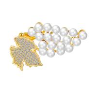 FOYTOKI Épingle Décorative en Perles de Raisin, Métal Léger Or avec Cristaux, Accessoire Créatif et Amusant pour Écharpe et Jean