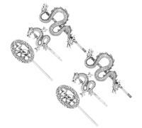 FOYTOKI Épingles à Cheveux Design Unique et Élégant 6 Pièces en Alliage de Zinc Dragon Argenté Style Punk Rétro Accessoires de Costume pour Cosplay Party