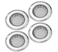 FOYTOKI Filtre D'évier en Acier Inoxydable Argenté 4 Pcs Crépine Simple pour Récupération des Restes Alimentaires et Protection Anti-cheveux pour Évier Cuisine