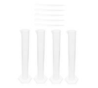 FOYTOKI Jeu De 9 Pièces Cylindre Gradué Plastique 100 Ml Et Compte-gouttes 3 Ml Pour Mesure Précise Liquide Laboratoire École La Cuisine