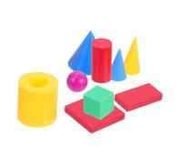 FOYTOKI Jeu de Modèles Géométriques Éducatifs pour Garçon Fille Formes Géométriques Sécurisées Cubes Cylindres Cônes et Sphères Matériel Scolaire pour Apprentissage Spatial et