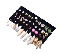 FOYTOKI Kit de Boucles D'oreilles Chic 20 Paires en Alliage et Plastique Fleurs et Papillons, Boucles D'oreilles Décoratives pour Femmes au Style Classique