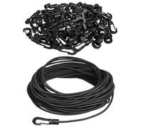 FOYTOKI Kit de Cordon Élastique 4mm avec Crochets pour Kayak | Noyau Caoutchouc Latex, Gaine Nylon et Polypropylène, pour Arrimage Remorque, Vélos, Tapis