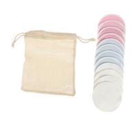 FOYTOKI Lingettes Démaquillantes Réutilisables 13 Pièces Fibres De Bambou Double Couche Visage Soins Peau Lavables Paquet En Coton Filet Bleu Velours Rose Blanc
