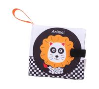 FOYTOKI Livre en Tissu pour Bébé Noir et Blanc Animaux, Jouet D'éveil Doux et Léger, Matériau Polyester Velours Peau de Pêche, pour Éveil Sensoriel et Apprentissage Précoce, Portable, Lot