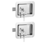 FOYTOKI Loquet à Palette en Acier Inoxydable Argenté 2pcs, Montage Affleurant, Installation Facile, Design Épuré, pour Porte de Camping-Car et Véhicule Spécial