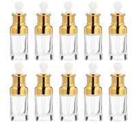 FOYTOKI Lot de 10 Bouteilles Rechargeables en Verre Transparent de 50 Ml, Compte-gouttes Portable et Étanche, pour Voyage