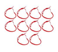 FOYTOKI Lot de 10 Bracelets Tissés Rouges en Corde Ajustables, Décoratifs et Délicats, pour Éviter la Malchance et Offrir en Présent à Famille ou Amis