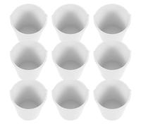 FOYTOKI Lot de 10 Mini Seaux Plastique Blancs Non Colorés Poignées, Matériel DIY Créatif à Peindre et Coller, pour Décoration et Rangement en Classe ou Transport