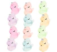 FOYTOKI Lot de 12 Figurines Miniatures Phosphorescentes en Résine, Décoration DIY Mignonne et Lumineuse pour Voiture, Ornement Licorne Cartoon et Design Soigné Couleur Couleur Aléatoire