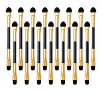 FOYTOKI Lot de 15 Pinceaux à Paupières Double Extrémité pour Maquillage des Yeux Mini Applicateurs Portables en Plastique Léger Ensemble Polyvalent pour Fard à Paupières et Retouches
