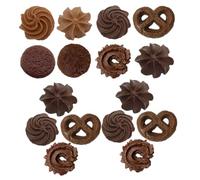 FOYTOKI Lot de 16 Biscuits Artificiels en PVC Modèle de Cookie Artificiel Réaliste Décoration Simulée Colorée pour Photographie Accessoire Cuisine Magasin Mariage et Vitrine
