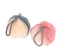 FOYTOKI Lot De 2 Boules De Bain En Filet 2 Pcs Taille Standard Éponge De Bain Moussante Coloris Saumon Et Vert Pastel Pour Douche Et Accessoires