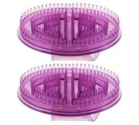 FOYTOKI Lot de 2 Brosses de Massage Méridien en Silicone Souple, Format Compact Violet, Outil Manuel pour Stimulation des Points D’acupuncture, Exfoliation Corporelle et Soulagement