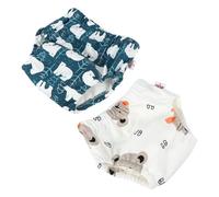 FOYTOKI Lot de 2 Culottes D’apprentissage Bébé en Coton 100% Pur, Taille M, Lavables et Imperméables, Sous-vêtements Respirants pour Propreté Garçon Fille, Vêtements de Style Aléatoire