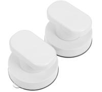 FOYTOKI Lot de 2 Poignées à Ventouse pour Porte en Verre et Tiroir Coulissant, Fixation sans Perçage, Matériau Abs Blanc, Robustes et Fiables pour Salle de Bain Cuisine