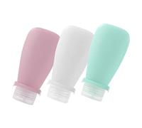 FOYTOKI Lot De 3 Bouteilles De Voyage En Silicone 60ml Flacons Compressibles Pour Shampooing Et Lotion Contenants De Toilette Pour Voyage Pratiques Et Solide Bleu Ciel Transparent Et