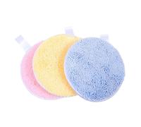 FOYTOKI Lot de 3 Houppettes à Poudre Arrondies Multicolores Petit Format, Éponge Visage Douce et Réutilisable pour Maquillage Professionnel, Outil Cosmétique Pratique pour Usage Quotidien