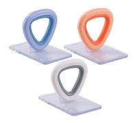 FOYTOKI Lot de 3 Lève-abattants de Toilettes en Plastique Solide, Poignée Ergonomique Blanche, Bleue et Orange, Rehausseur de Siège Pratique pour Salle de Bain, Accessoire Hygiénique