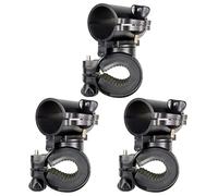 FOYTOKI Lot de 3 Supports Légers et Robustes pour Lampe Torche de Vélo, Fixation Guidon Pivotante 360°, Accessoires Vélo pour Éclairage Nocturne et Usage VTT, Clip de Lampe de Poche