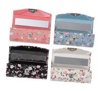 FOYTOKI Lot De 4 Étuis à Rouge à Lèvres Brodés En Tissu, Petits Motifs Floraux, Format Compact, Organiseur De Maquillage Pour Usage Domestique Et Présent, Couleurs Noir Blanc Bleu Rose