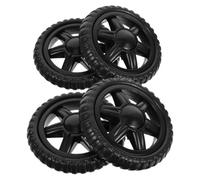 FOYTOKI Lot de 4 Roues Robustes en Pu pour Chariot de Courses, Remplacement Pratique et Navigation Aisée des Escaliers, Roues Noires en Plastique Solide