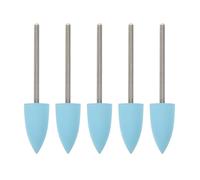FOYTOKI Lot de 5 Set de Set de Embouts de Ponçage pour Perceuse à Ongles en Silicone Bleu, Taille Grosse Pointe, Grain 600, Accessoires Manucure pour Polissage et Soin des Cuticules,