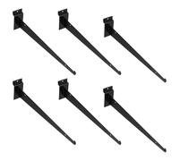 FOYTOKI Lot de 6 Supports D'étagère en Fer Noir, Fixation Murale Robuste, Installation Facile pour Rayonnage Métal en Supermarchés et Magasins de Détail