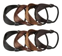 FOYTOKI Lot de 8 Élastiques pour Queue de Cheval en Matière Élastique Haute Résistance, Taille Unique, Couleurs Noir, Brun Clair, Brun Foncé et Noir Naturel, Accessoires Cheveux
