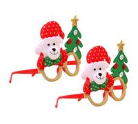 FOYTOKI Lunettes de Noël en Plastique D'ourson 2pcs Légères et Confortables Accessoires Festifs pour Fêtes et Photobooth Garçon et Filles Garçons Filles