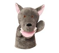 FOYTOKI Marionnette à Main en Peluche Loup 30cm Jouet Éducatif Interactif pour Garçon Et Filles Peluche Douce Et Sécurisée pour Raconter des Histoires Présent d'anniversaire Unique