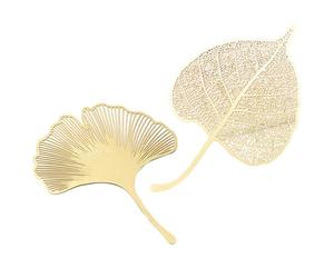 FOYTOKI Marque-page Vintage en Laiton Nervure de Feuille, Léger et Élégant, Lot de 2 Pièces, pour Étudiants et Reporters, Se Glisse Facilement Poche ou Trousse Style Plusieurs styles