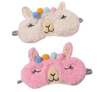 FOYTOKI Masque de sommeil opaque pour voyage en avion et train, lot de 2, tissu en peluche léger, cache-yeux bloqueur de lumière pour adultes