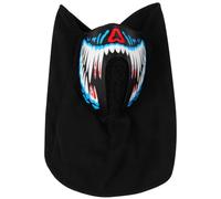 FOYTOKI Masque Lumineux LED Halloween à Commande Vocale en Tissu Bleu pour Fêtes Carnavalesques et Ambiance Festive, Masque Facial de Fête Original et Effrayant