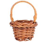 FOYTOKI Mini Panier en Rotin Tressé, Petit Panier à Fleurs, Poignée, Décoratif, pour Accessoires de Maison de Poupée et Décoration de Maison, Accessoire Photo